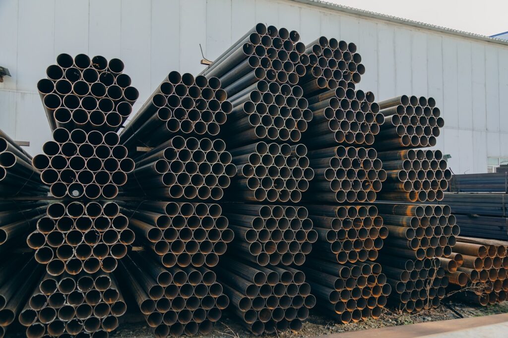 steel pipes. 22 stacks of them, 24 pipes apiece.
