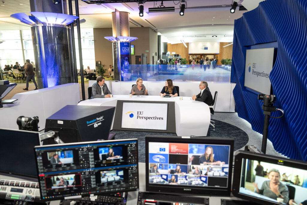 Podcast recording with MEPs Vrecionova, Waitz and Lins