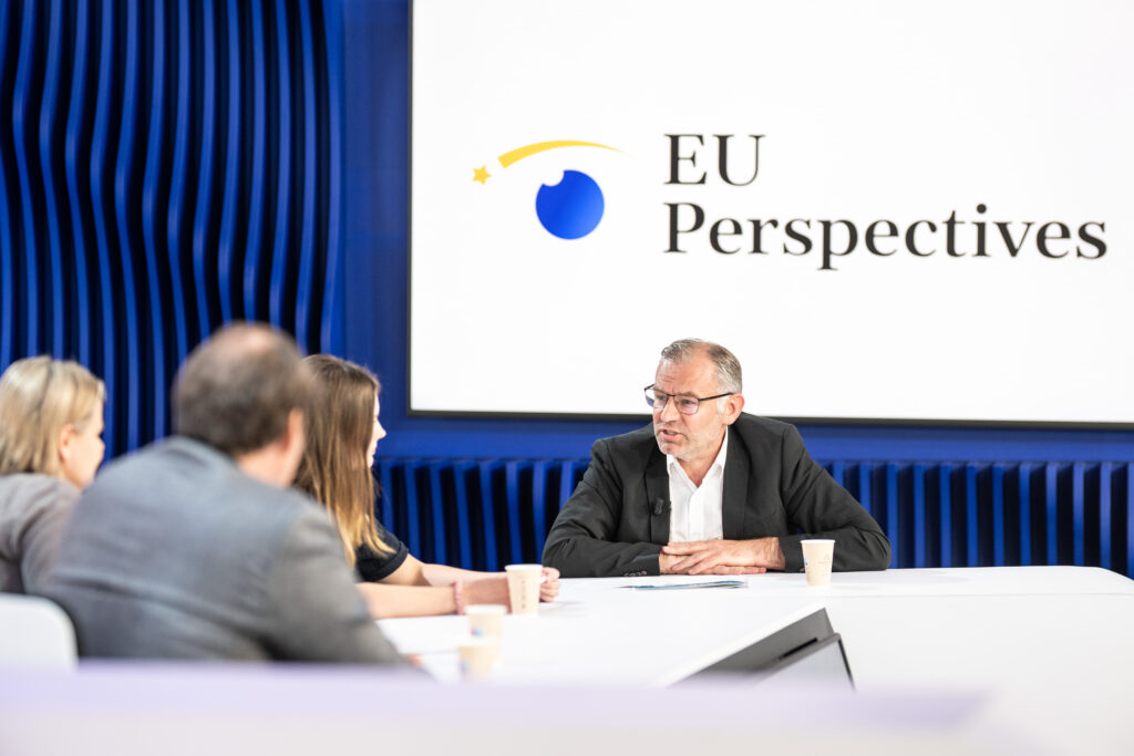 Podcast recording with MEPs Vrecionova, Waitz and Lins