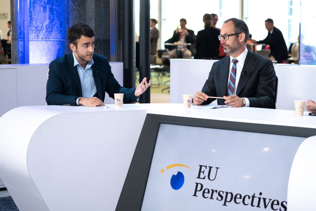 EU Perspectives podcast recording with MEP Jan FARSKÝ, Juan Mejino-López, Burkard Schmitt