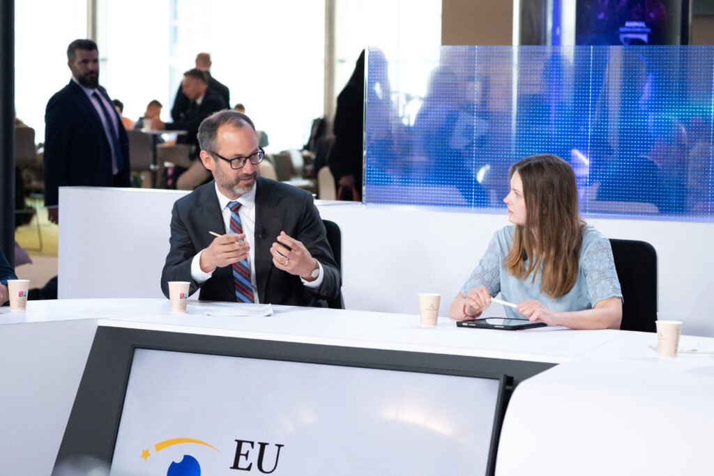 EU Perspectives podcast recording with MEP Jan FARSKÝ, Juan Mejino-López, Burkard Schmitt