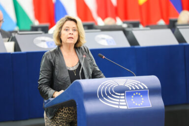 MEP Stine Bosse speaking in the European Parliament