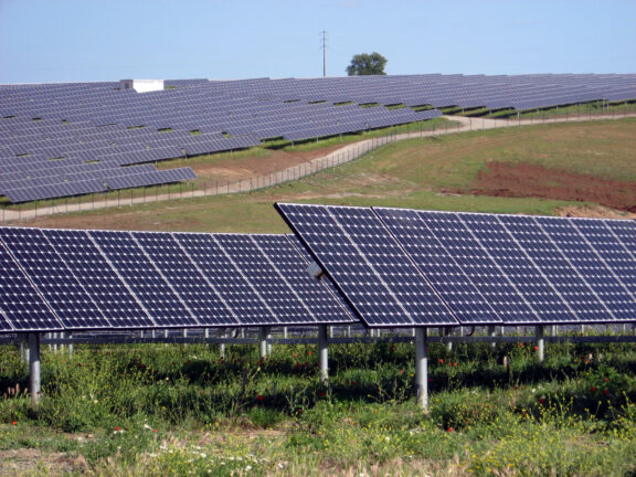 Solar plants are important sources of green energy especially in southern Europe (Solar Power Plant Serpa in Portugal).
