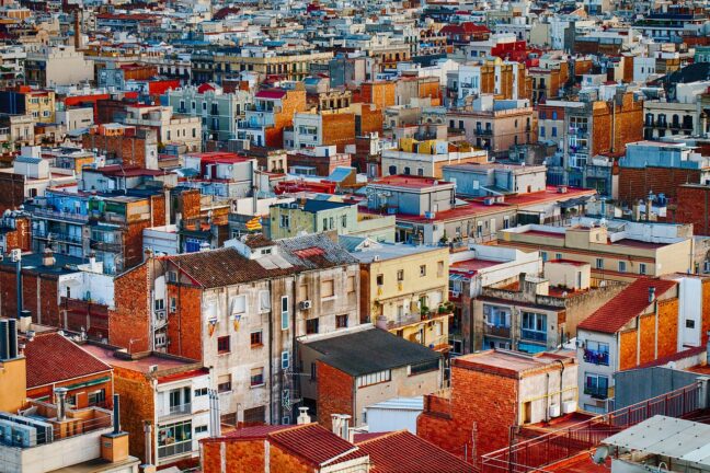 picture of a very densely developed town