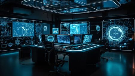 a futurisitc cybersecurity headquarters