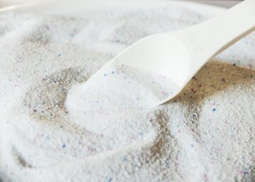 pile of detergent and a spoon
