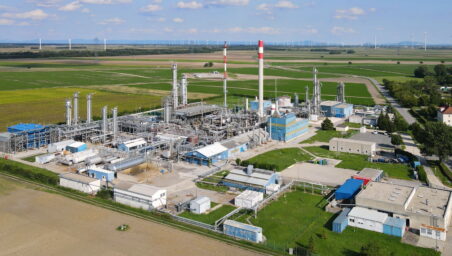 Natural gas processing plant in Aderklaa, Austria