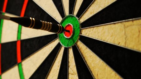 darts target, red and green
