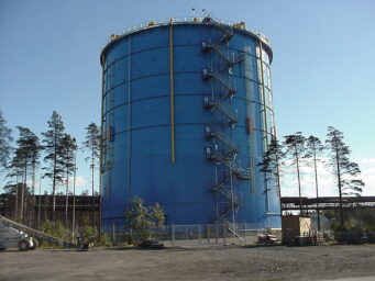 Gas holder at Rautaruukki, Finland