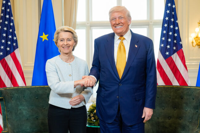 Handshake, smiles. And reality? Ursula von der Leyen meeting Donald Trump in Scotland
