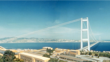 Idealiased image of the Messina Bridge