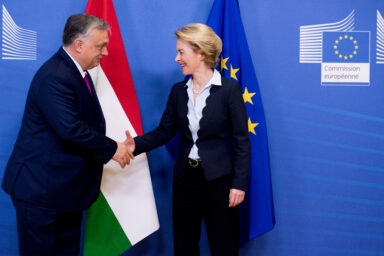 Ursula von der Leyen and Hungarian PM Viktor Orbán, meeting in Brussels