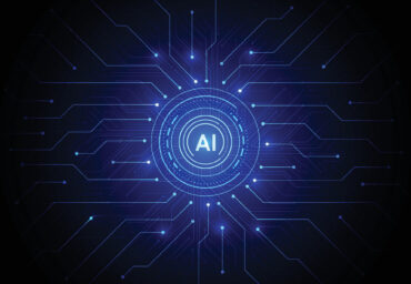 Artificial intelligence circle chipset on circuit board in futuristic concept technology artwork for web, banner, card, cover. Photo: Vecteezy