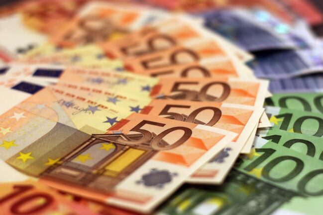 lots of euro banknotes