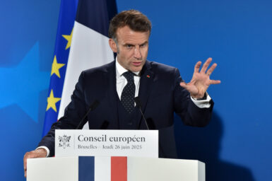 French President speaking in the European Council
