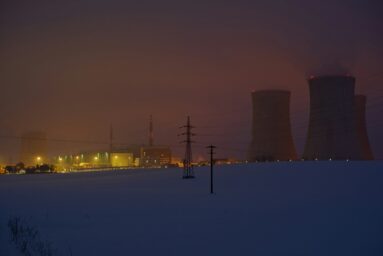 siberian gas plant in the dark