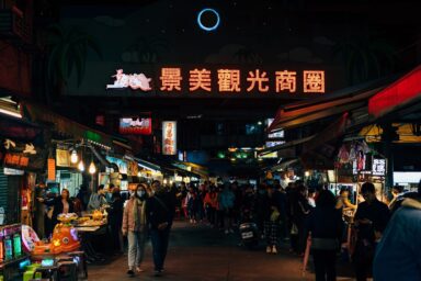 chinese marketplace at night
