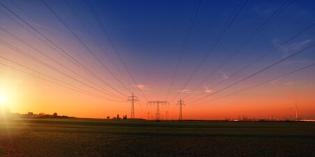 sunset and wires