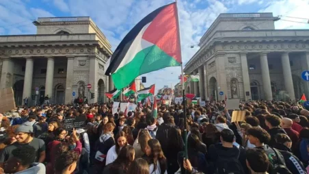 Pro-palestinian protesters in Milan