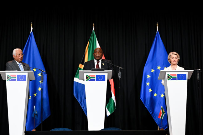 Costa, Ramaphosa, von der Leyen