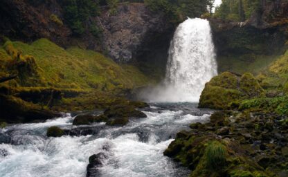 waterfall in greenery