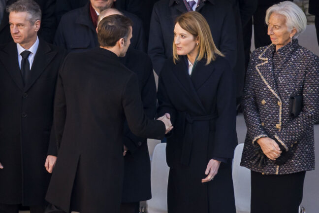 Roberta METSOLA, EP President at the tribute for former European Commission President Jacques Delors in Paris, France