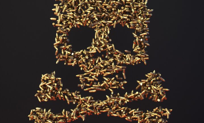 skull made out of bullets