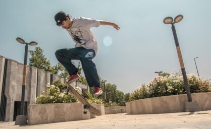 teenager on skateboard