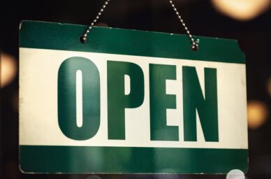 open sign, business