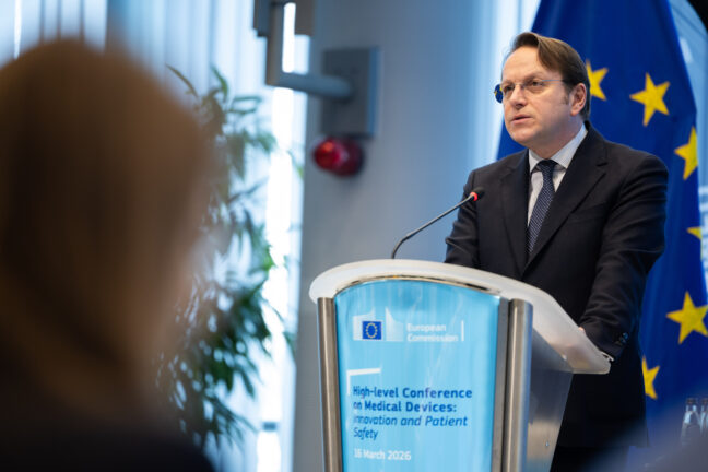 European Commissioner Olivér Várhelyi at the Medical devices conference
