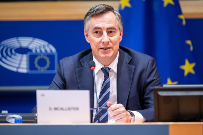 David McAllister, chair of the Foreign Affairs Committee, speaking at a European Parliament committee meeting.