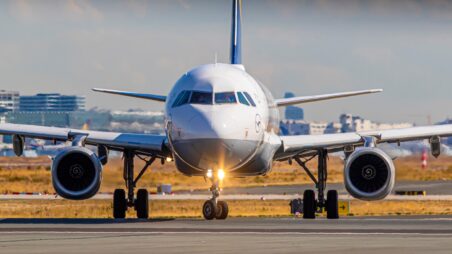 Aircraft on a runway