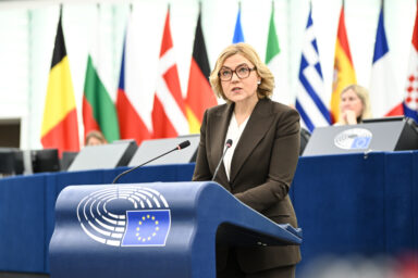 Commissioner Henna Virkkunen during EP Plenary Session. Photo: EP