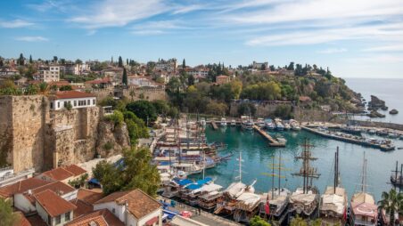 View of the harbour of the historic city of Antalya