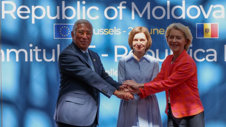 António Costa, Maia Sandu and Ursula von der Leyen