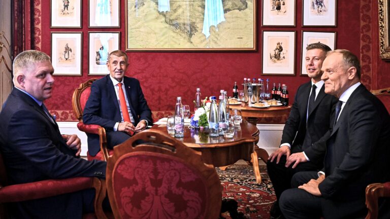 Robert Fico, Andrej Babiš, Péter Magyar and Donald Tusk