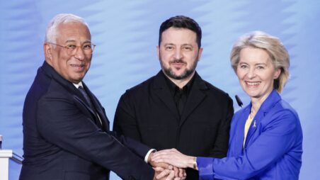 António Costa, Volodymyr Zelenskyy and Ursula von der Leyen