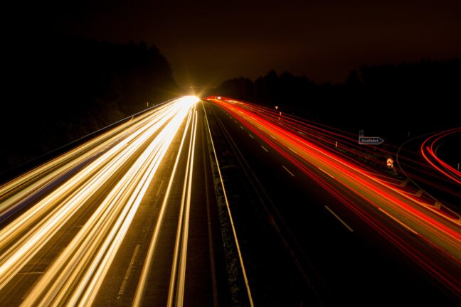 road at night