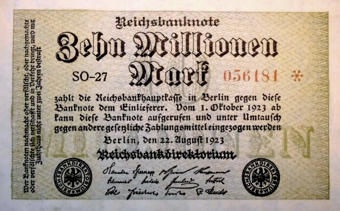 German hyperinflation banknote