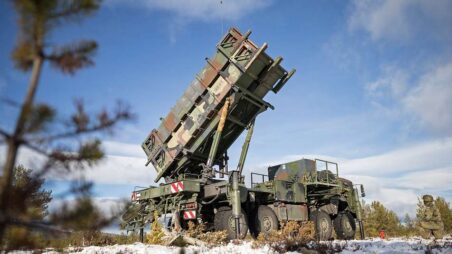 Patriot missile launcher vehicle