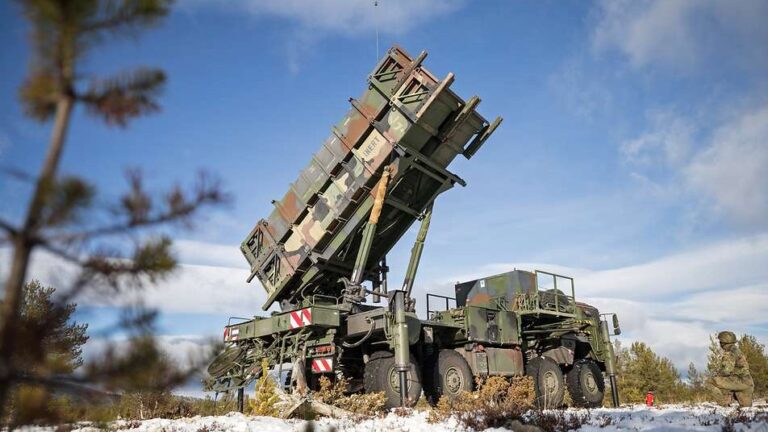 Patriot missile launcher vehicle