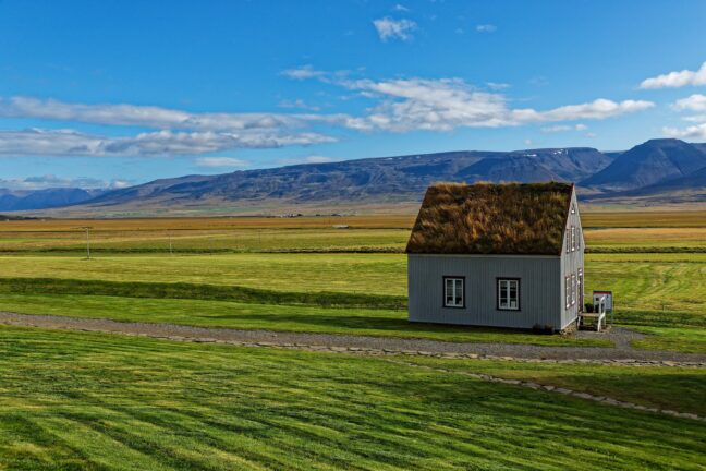 house in Nordic landscape