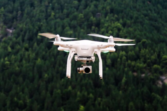 drone over forest
