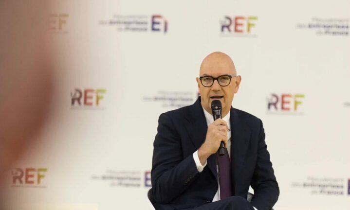 French Finance Minister Roland Lescure speaking in Paris