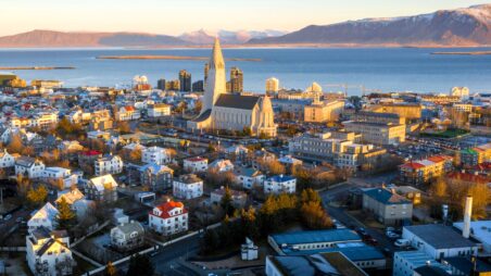 Aerial view of Reykjavík, the capital of Iceland