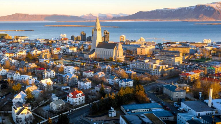 Aerial view of Reykjavík, the capital of Iceland