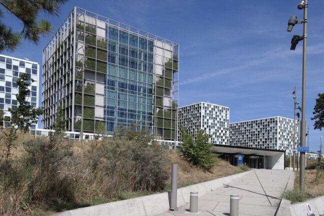 The building of the International Criminal Court in The Hague, Netherlands.