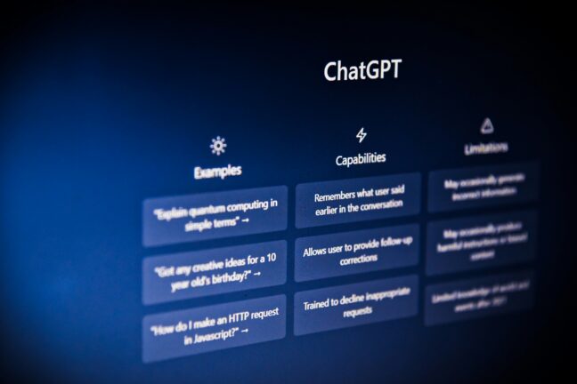 ChatGPT on laptop screen