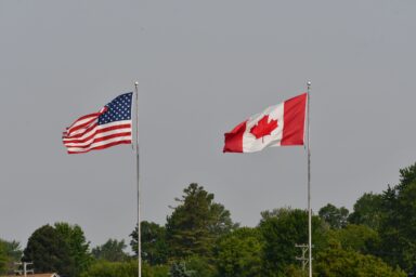 US, Canada flags