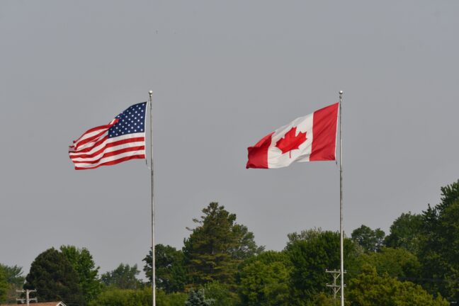 US, Canada flags